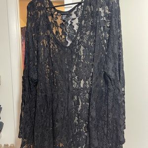 Torrid Black Lace dress shirt